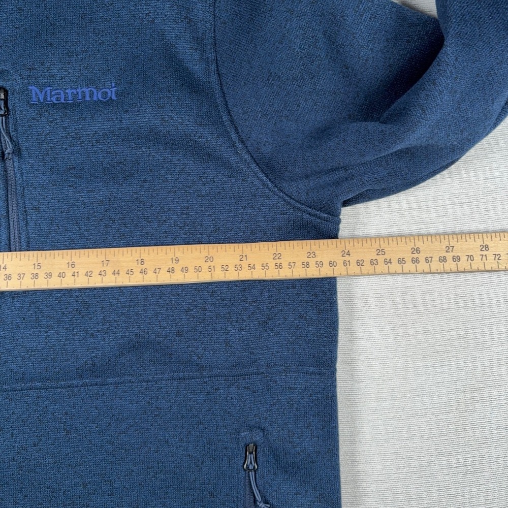 Marmot Drop Line Sweater Fleece Full-Zip Jacket Mens L Blue Polyester - Picture 10 of 12